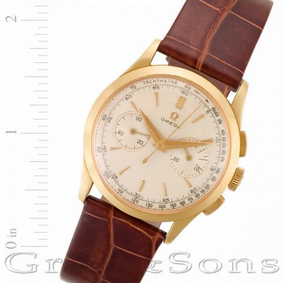 Omega 2872 Chronograph Manual Male 18k Pink Gold