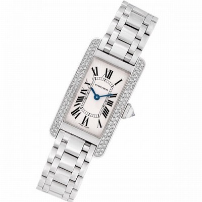 Cartier WB7018L1 Tank Americaine Quartz Female 18k White Gold