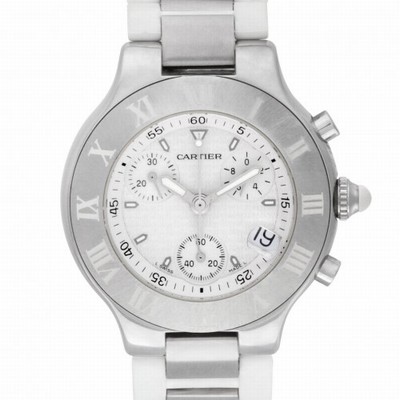 Cartier 2424 Chronoscaph 21 Quartz Unisex Stainless Steel