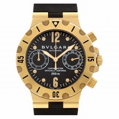 Bvlgari SC 38 C Diagono Acqua Scuba Automatic Unisex 18k Yellow Gold