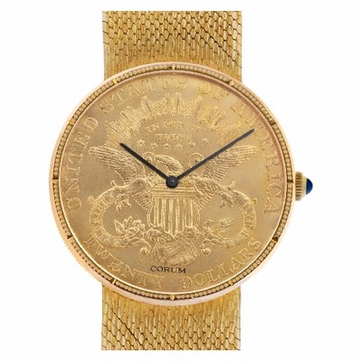 Corum 8890 $20 Coin Quartz Male 18k yellow gold