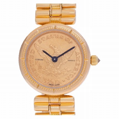 Corum 1852 $2.50 gold coin Quartz Female 18k yellow gold