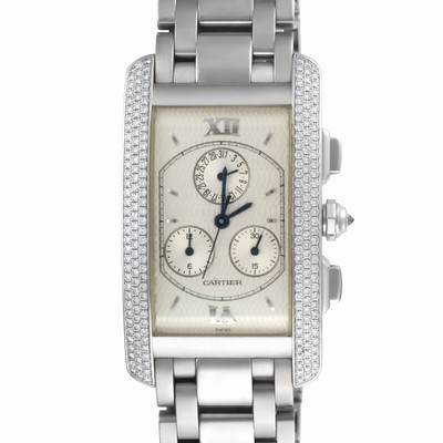 Cartier cc352173 Tank Americaine Quartz Male 18k White Gold