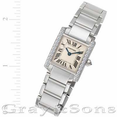Cartier WE1002S3 Tank Francaise Quartz Female 18k White Gold