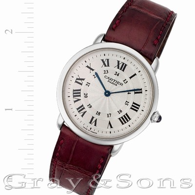 Cartier 2452 b Ronde Solo Manual Male Platinum