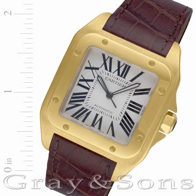 Cartier W20071Y1 Santos 100 Automatic Male 18k yellow gold