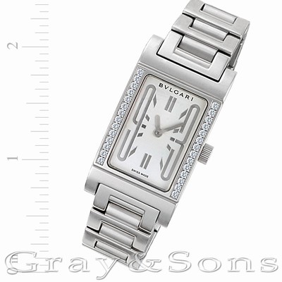 Bvlgari RTW39G Rettangolo Quartz Female 18k White Gold