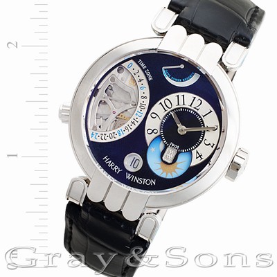 Harry Winston 200-MMTZ39 Excenter Timezone Manual Male Platinum