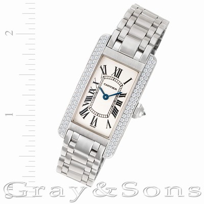 Cartier WB7018L1 Tank American Quartz Female 18k White Gold