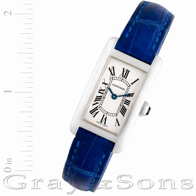 Cartier SM10782 Americaine Tank Quartz Female 18k White Gold