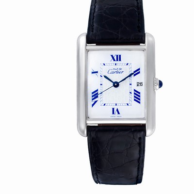 Cartier 2414 Tank Quartz Unisex Sterling Silver