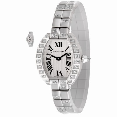 Cartier 47422 CE Tonneau Quartz Female 18k White Gold