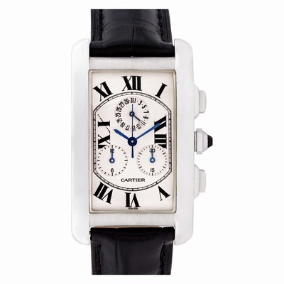 Cartier 2312 Tank Americaine Quartz Male 18k White Gold