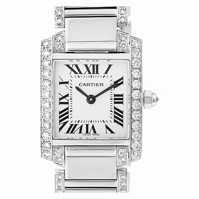 Cartier 2403 Tank Francaise Quartz Female 18k White Gold