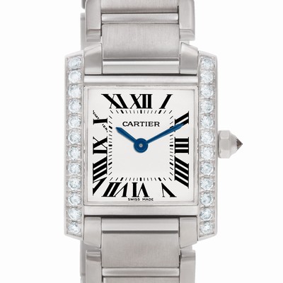 Cartier WE1002S3 Tank Francaise Quartz Female 18k White Gold
