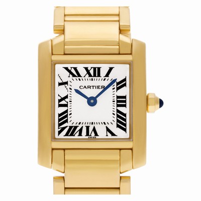 Cartier W50002N2 Tank Francaise Quartz Female 18k Yellow Gold