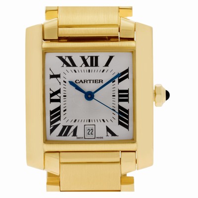 Cartier W5001R2 Fine Pre-owned Cartier Watch Tank Francaise Automatic Male 18k yellow gold