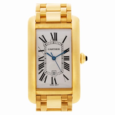 Cartier W26031K2 Tank American Automatic Male 18k Yellow Gold