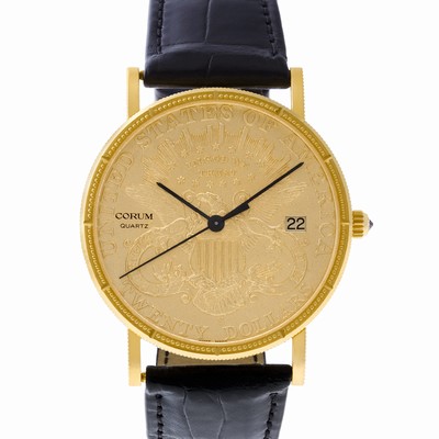 Corum 1902 $20 gold piece Quartz Male 18k yellow gold