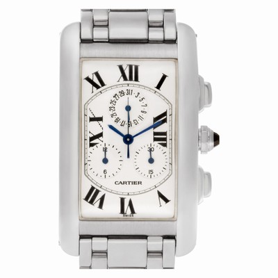 Cartier W26033L1 Tank Americaine Quartz Male 18k White Gold