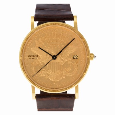Corum 1894 $20 gold piece Quartz Male 18k yellow gold