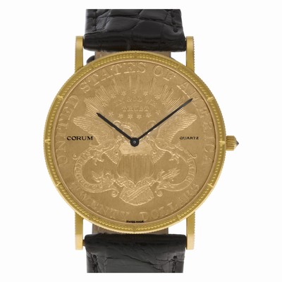 Corum 1876 $20 Coin Quartz Male 18k yellow gold