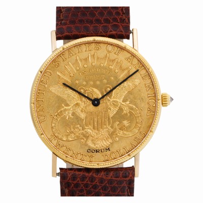 Corum 1896 $20 Coin Quartz Male 18k yellow gold