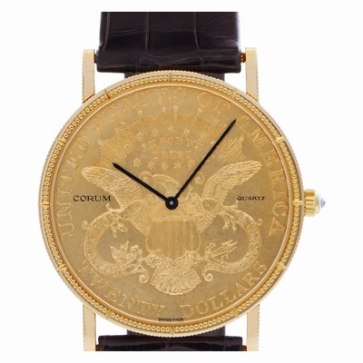 Corum 4414556 $20 Coin Quartz Male 18k yellow gold