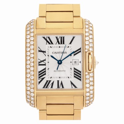 Cartier WT100003 Tank Anglaise Automatic Unisex 18k Yellow Gold