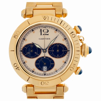 Cartier 30009 Pasha Chronograph Quartz Unisex 18k yellow gold