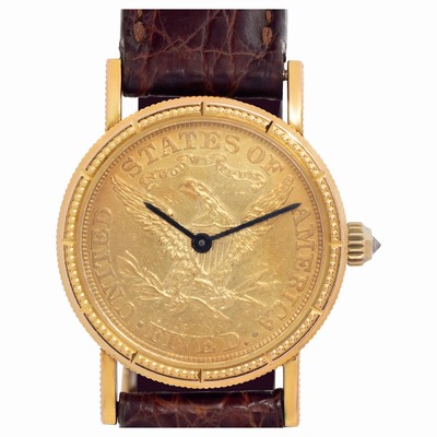 Corum 1895 $5 Coin Quartz Female 18k yellow gold