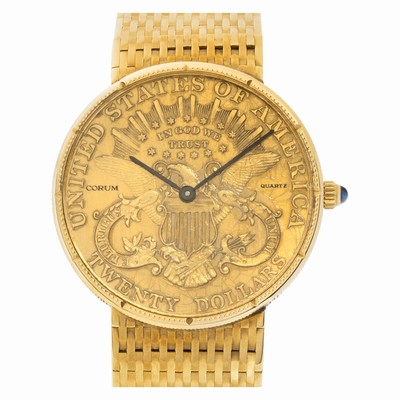 Corum 1906 $20 Coin Quartz Male 18k yellow gold