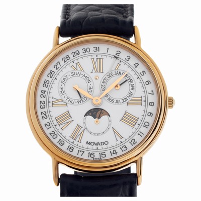 Movado 87-03-862 Annual Calendar Quartz Unisex Gold Fill