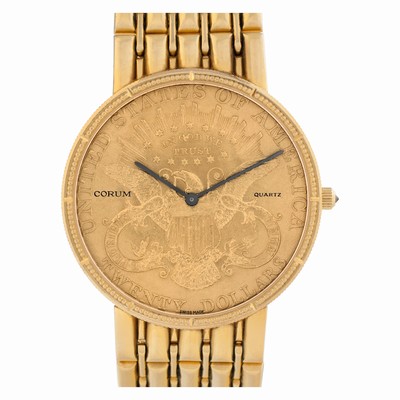 Corum Corum 2872 $20 gold piece Quartz Male 18k yellow gold