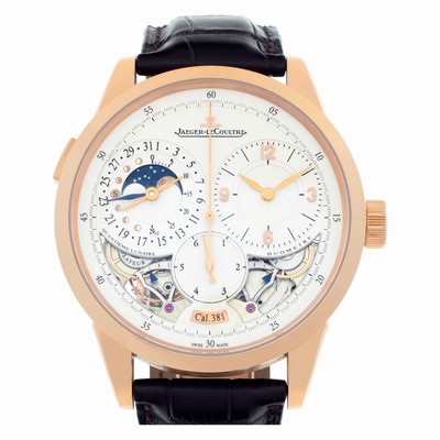 Jaeger LeCoultre 6042422 Quantieme Manual Male 18k rose gold