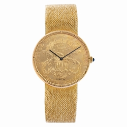 Corum 8890 $20 Coin Quartz Male 18k yellow gold