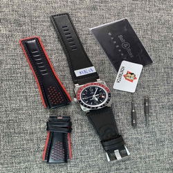 Bell & Ross Mens BR 03-93 GMT BR0393-BL-ST/SCA