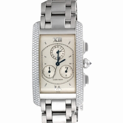 Cartier cc352173 Tank Americaine Quartz Male 18k White Gold