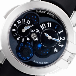 Harry Winston OCEATZWW002 Dual Time Automatic Male 18k White Gold