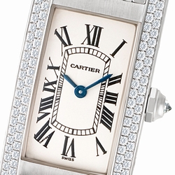 Cartier WB7018L1 Tank American Quartz Female 18k White Gold