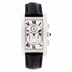 Cartier 2312 Tank Americaine Quartz Male 18k White Gold