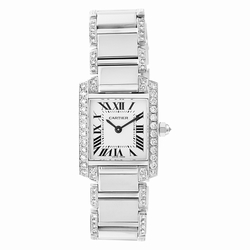 Cartier 2403 Tank Francaise Quartz Female 18k White Gold