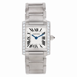 Cartier WE1002S3 Tank Francaise Quartz Female 18k White Gold
