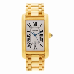 Cartier W26031K2 Tank American Automatic Male 18k Yellow Gold