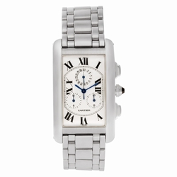 Cartier W26033L1 Tank Americaine Quartz Male 18k White Gold