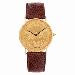 Corum 1896 $20 Coin Quartz Male 18k yellow gold