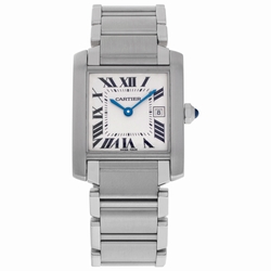 Cartier W51011Q3 Tank Francaise Quartz Male Stainless Steel