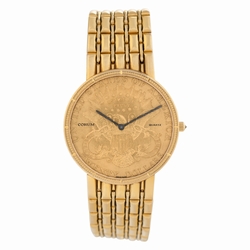 Corum Corum 2872 $20 gold piece Quartz Male 18k yellow gold