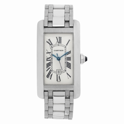 Cartier W26036L1 Tank Americaine Automatic Unisex 18k White Gold